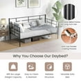 thumbnail image 6 of Costway Metal Storage Twin Size Daybed Heavy Duty Sofa Bed Frame Black, 6 of 10