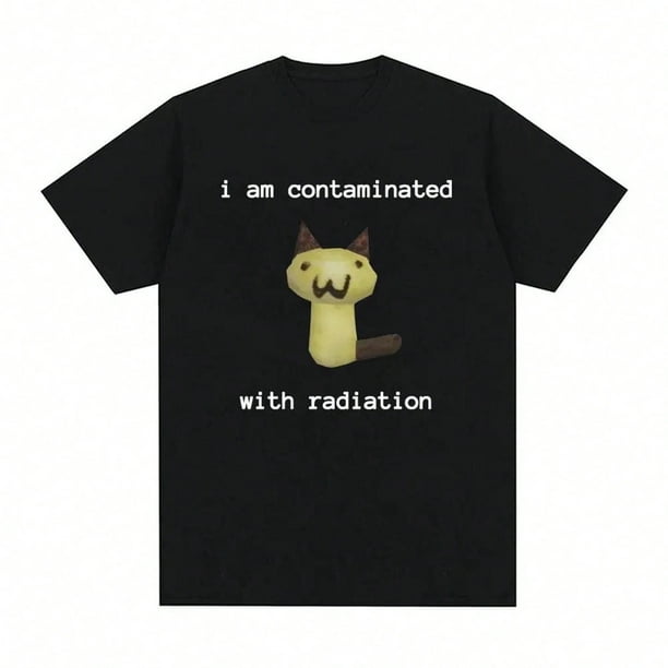 Hilarious Cat Meme T-Shirt – I Am Contaminated with Radiation, Vintage for Men