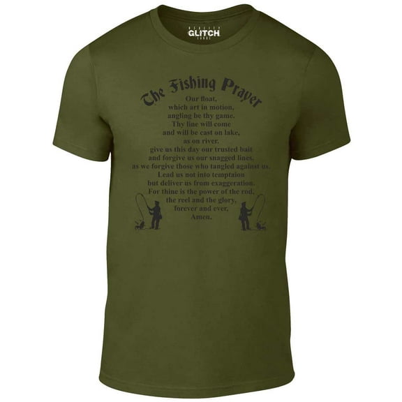 Reality Glitch's Men's The Fishing Prayer T-Shirt Angling Hobby Dad Gift