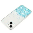 thumbnail image 3 of Luminous Case for iPhone 14 Plus, Glow in the Dark Fluorescent Glitter Case for Women Girls, Bling Sparkle Lightweight Slim Shockproof Protective Phone Cover for iPhone 14 Plus, Blue, 3 of 6
