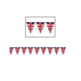 thumbnail image 2 of Club Pack of 12 Red and Blue Patriotic Union Jack Pennant Banners 12', 2 of 2