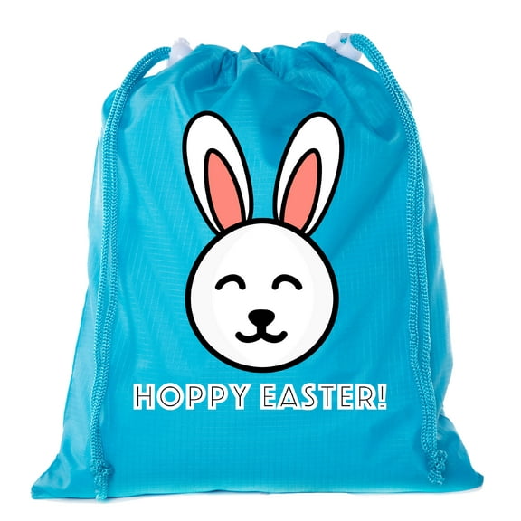 Mini Easter Basket Bags, Bulk Drawstring Cinch Sacks, Mini Easter Bunny Bags - Hoppy Easter