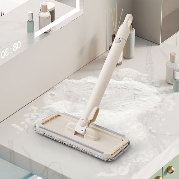 Fmxomd Snap Grip Mini Mop, Zero Touch MiniMop, Disposable Clip Mopstick Reusable Cloths, Retractable Gap Dust Cleaner Flat Mops with Locking Head & Sweeping Cloths (12.5")