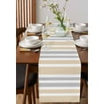 thumbnail image 2 of Table Runners 120 Inches Long Dress Scarves, Beige Grey Stripe Farmhouse Coffee/Dining/Kitchen Table Runner for Living Room, Farmhouse Minimalist Striped 13x120 Inch, 2 of 7