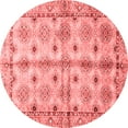 thumbnail image 1 of Ahgly Company Machine Washable Indoor Round Abstract Red Modern Area Rugs, 7' Round, 1 of 4