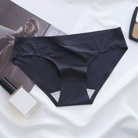 Meiodtion Underwear for Women Comfort Seamless No Show Thong Panty Banded Waist Waistband Stretchable Panties  Dark Blue  M