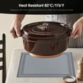 thumbnail image 5 of Sm:)e Grey Placemats Set of 4 - Heat Resistant Non-Slip Place mats for Dining Table,Heat and Stain Resistant Indoor/Outdoor Place mats, Washable Durable PVC Table Mats, 5 of 7