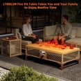 thumbnail image 2 of LAZZO Outdoor Fire Pit Table, Rectangular 60000 BTU Propane Fire Pit with Wicker Frame and Tank Holder, 2 of 7