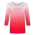 thumbnail image 5 of Bovxnpu 3/4 Length Sleeve Womens Tops, Casual Tunic Tops for Women Loose Dressy, Fashion Women's Casual Print Round Neck 3/4 Sleeve T-shirt Blouse XXXXL, 5 of 5