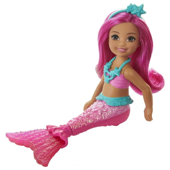 Barbie Dreamtopia Chelsea Mermaid Small Doll with Pink Hair & Tail, Tiara Accessory (6.5-inch)