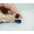 thumbnail image 3 of 3Ct Cushion Lab Created Garnet Diamond Engagement Ring 14K Yellow Gold Plated, 3 of 5