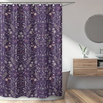 Sweet Jojo Designs Boho Floral Wildflower Plum Purple Girl Fabric Shower Curtain
