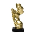 thumbnail image 2 of Escultura de beso de pareja, adorno artesanal, regalo para novia, figura de amor novedosa. Dorado, 2 of 9