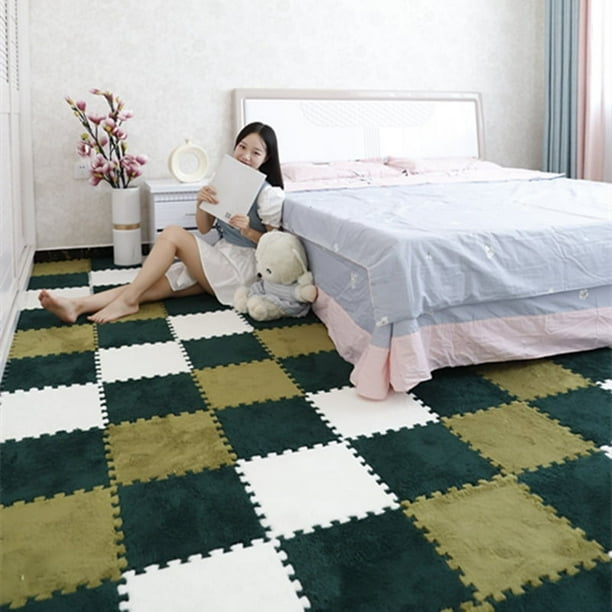 Alfombra de gamuza lavable a máquina para cortar alfombra de piso de área grande con costura gruesa para el hogar de tienda completa para dormitorio
