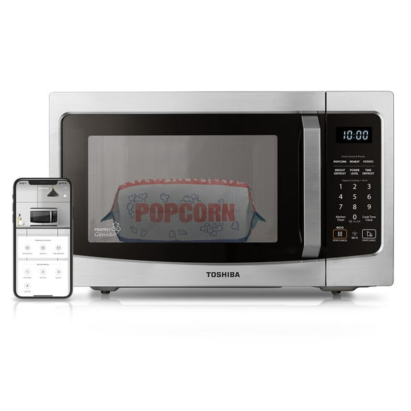 Microondas de encimera Toshiba ML-EM34P (SS) 1100 W 1.3 pies con control remoto y Alexa