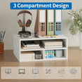 thumbnail image 5 of YQ JENMW Desktop Printer Stand with 2-Tier Open Storage Shelves,Printer Shelf and Desk File Organizer for Home Office,White, 5 of 8