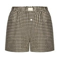 thumbnail image 6 of AKEGAMN Cute Soft Elastic Low Waist Plaid Print Pajama Boxer Shorts, Brown S-3XL, 6 of 9