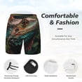 thumbnail image 3 of Fuzoiu Realistic Colorful Chameleon Print Men's Swim Shorts,Quick-Dry Double-Layer Swim Trunks,Board Trunks,Beach Shorts Swimwear Bathing Suits-Small, 3 of 6