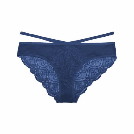 

Wish Underwear Cotton Thongs 3 Pack T Back See Through G-Strings Sexy Lace Breathable Bikini Panties Teens Underwear Blue S S936