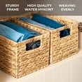 thumbnail image 3 of VASGOR Set of 6 Natural Water Hyacinth Woven Storage Baskets 12.6” x 8” x 7”, Rectangular Wicker Basket with Built-in Handles, 3 of 6
