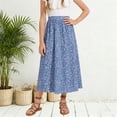 thumbnail image 2 of Girls Floral Print Long Skirt Bohemian Style A-Line Maxi Skirts for Summer Vacation Beach Casual Outfit, 2 of 7