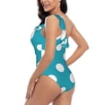 thumbnail image 4 of Goofa Sky Blue And White Polka Dot Pattern Women's One Piece Swimsuits Tummy Control Bathing Suits Asymmetric One Shoulder Swimwear-X-Large, 4 of 6
