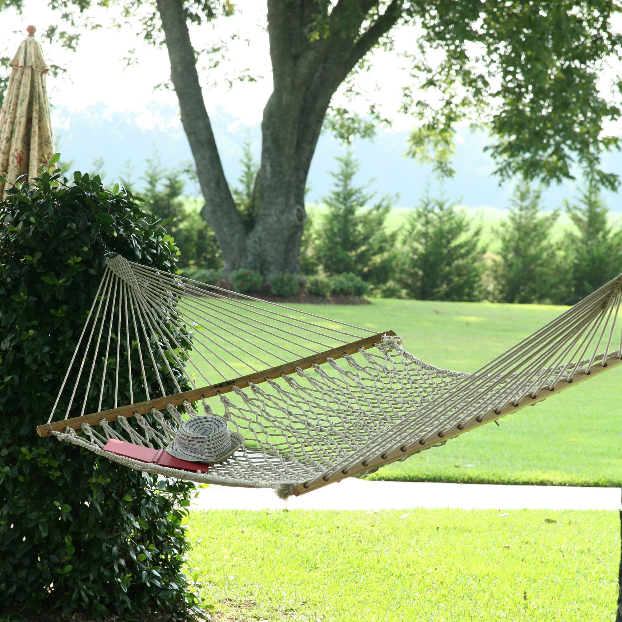Wood Spreader Bars Patio 360-Pound Weight Capacity Poolside Starburst Stripe Bliss Hammocks BV-404C Outdoor Hammock w/Pillow Breathable Quick-Dry Material for Comfort for Backyard