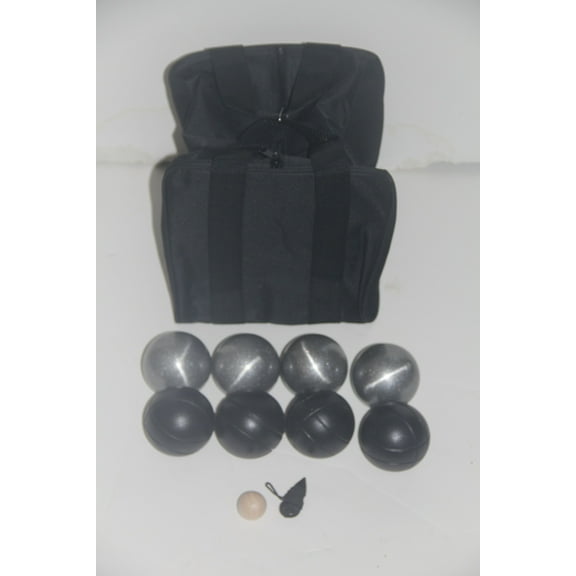 73mm Metal Bocce/Petanque Set with 4 Black and 4 Grind Sand Balls and Standard Black Bag - Single