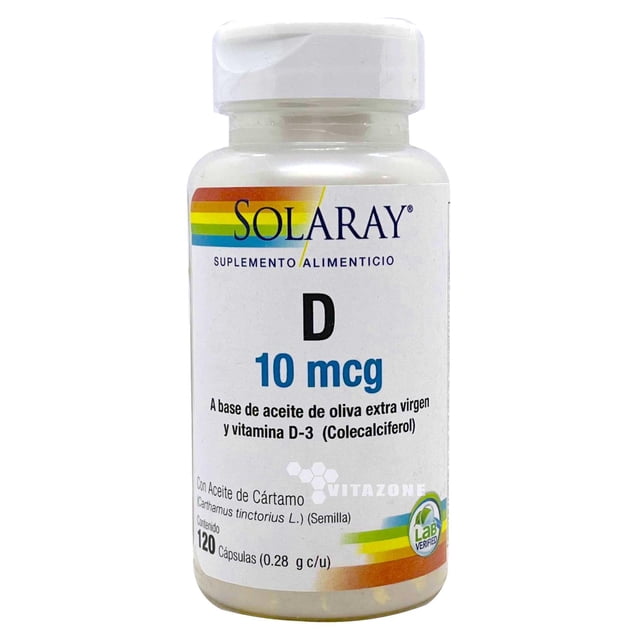 Vitamina D3 Vegetal 10 mcg 120 cápsulas Solaray Solaray SOLARAYVITAMINAD3