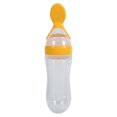 thumbnail image 3 of 90mL Silicone Baby Toddler Feeding Bottle with Spoon Fresh Food Cereal Squeeze Feeder (Yellow), 3 of 5