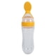 thumbnail image 1 of Biberón de silicona de 90 ml para bebés y niños pequeños con cuchara, alimentador exprimidor de cereales y alimentos frescos (amarillo), 1 of 5