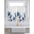 thumbnail image 2 of Blue Tulips Kitchen Curtains 54 Inches length, Spring Summer Floral Rustic Botanical Window Treatment Curtain Drapes, Thermal Insulated Drapes for Basement Hotel RV, 42"x54", 2 Panels, 2 of 7