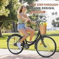 thumbnail image 4 of Marknig Cruiser Bike, 24 inch Beach & City Cruiser Bicycle for Adult Men and Women with Carbon Steel Frame and Rear Rack/Basket,Black, 4 of 7