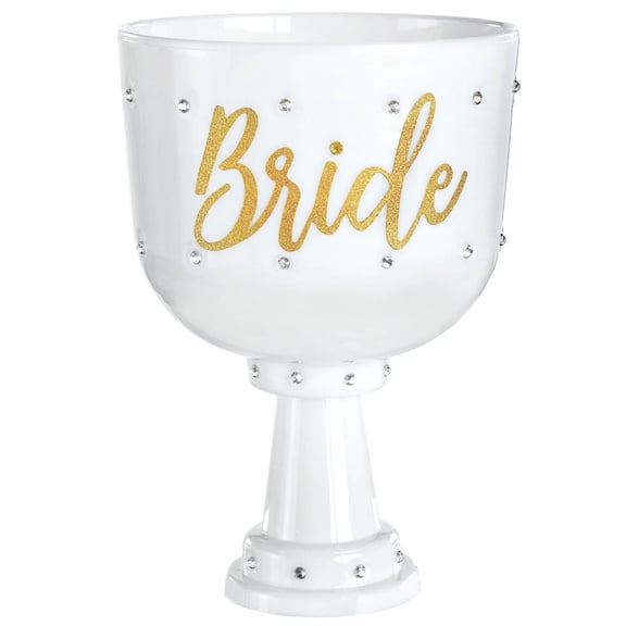 Amscan Stunning White Embellished Bride’s Plastic Cup – 26 oz – 1 Count