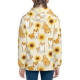 thumbnail image 4 of Kll Unisex Kids Boys Girls Hooded Pocket Pullover Hoodies-Shiba Inu Dog And Sunflower, 4 of 9