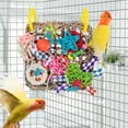 thumbnail image 5 of QBLEEV Bird Toys for Climbing Hammock with Colorful Bird Chew Toys Shredding Toy Seagrass Foraging Activity Wall, 5 of 5
