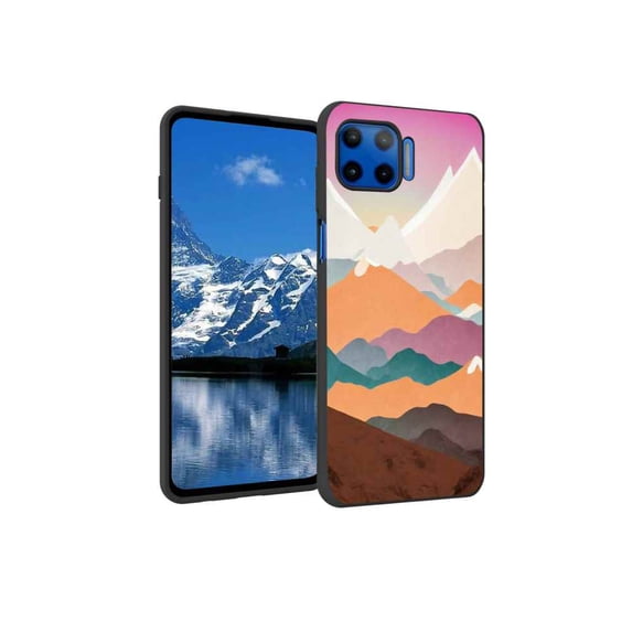 Compatible with Moto One 5G UW Phone Case, Mountains-197 Case Men Women, Flexible Silicone Shockproof Case for Moto One 5G UW