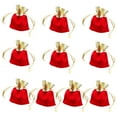 thumbnail image 4 of 10 Pcs Pochettes à Bijoux à Cordon avec Bord Doré Poche à Cordon Rouge Sacs-Cadeaux de Mariage Fête Noël Rouges et Dorés, 4 of 6