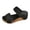 Black, variant on Platform Sandals for Women Open Toe Cork Wedges Retro Studded Double Band Antislip Slides Slip on Dress Shoes Black Size 9.5