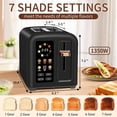 thumbnail image 3 of Toaster 2 Slice, Touch Control Stainless Toaster LCD Display, 50% Faster Heating Speed, 1.4'' Wide Slots, More Timer Functions, Removable Crumb Tray, 1350W, Dark Metallic, 3 of 9