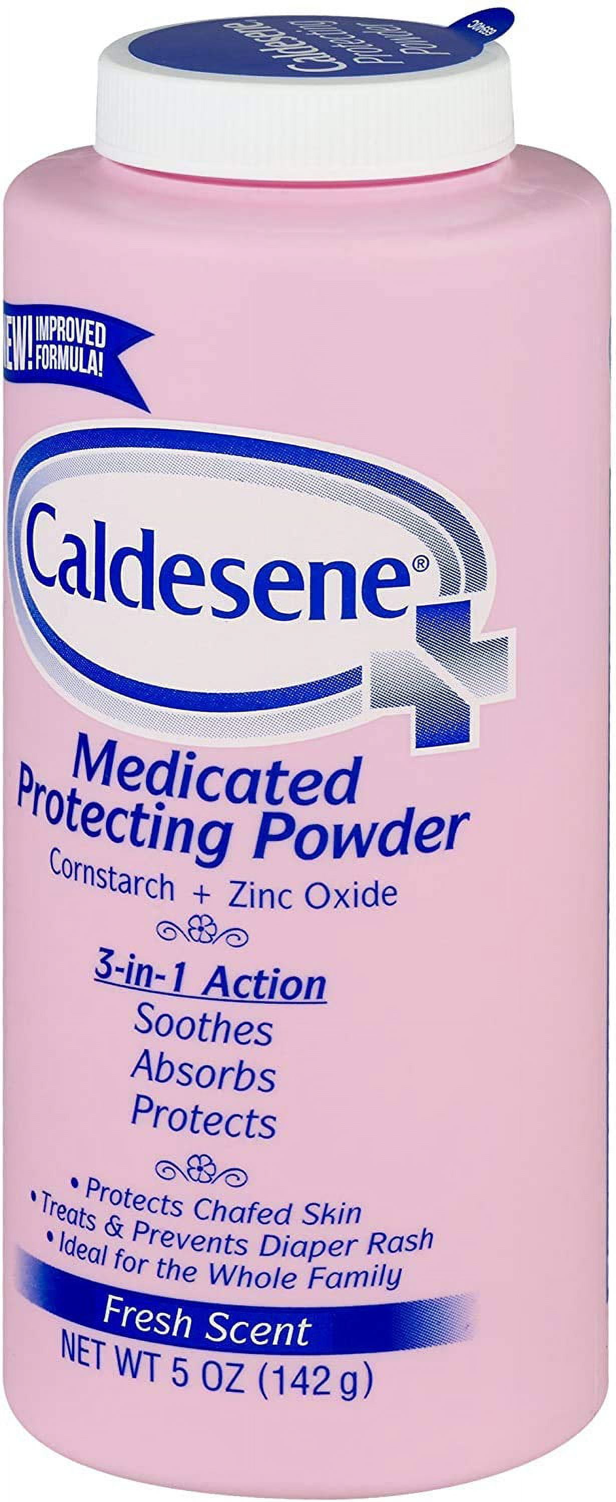 Caldesene Medicated Protecting Powder with Zinc Oxide & Cornstarch-Talc Free, 5 oz, Pack of 3