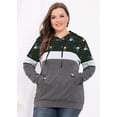 thumbnail image 6 of JuneFish Women's Plus Size Long Sleeve Sweatshirts Color Block Hoodies Pullover with Pocket, 6 of 7