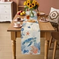 thumbnail image 2 of Sea Turtle Coastal Table Runner 72 Inches, Blue Red Summer Beach Coral Nautical Vintage Bed Runner Dresser Scarves Tabletop for Indoor Outdoor Parties/Ceremony/Banquet, 14" x 72", 2 of 9