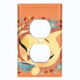 thumbnail image 2 of Metal Light Switch Wall Plate Outlet Cover (Coffee Bean Cat Lover Flower Orange - Single Duplex), 2 of 2