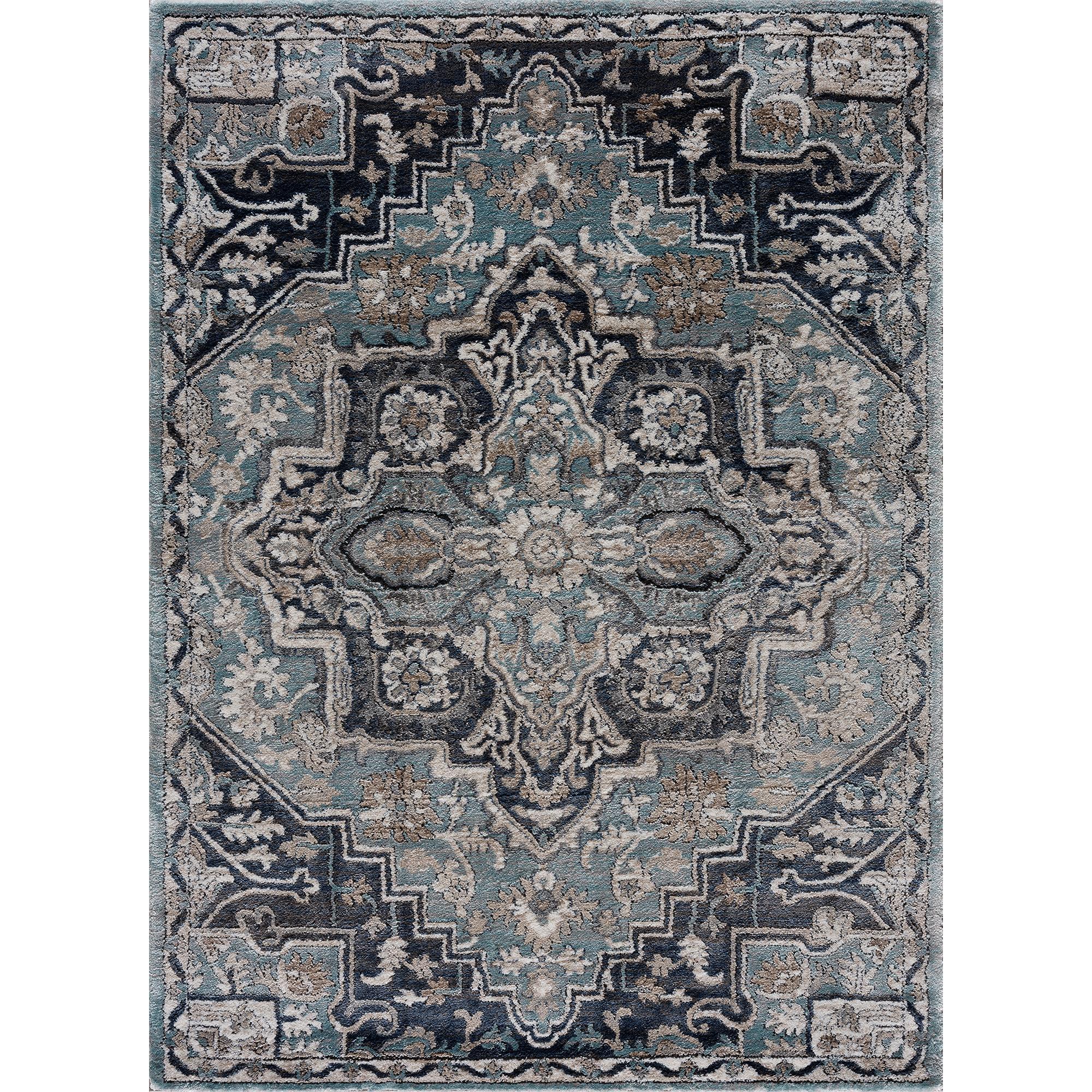 United Weavers Edinson Estrella Transitional Medallion Accent Rug, Blue, 1'10" x 3'