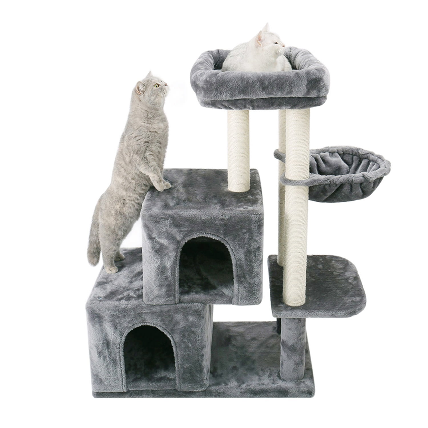 Pefilos 47" Cat Tree House for Indoor Cats, Cat Condo with Sisal Scratching Posts, Cat Tower with Pink Top Perch for Kittens, Blue Pefilos 47" Cat Tree House for Indoor Cats, Cat Condo with Sisal Scratching Posts, Cat Tower with Pink Top Perch for Kittens, Blue