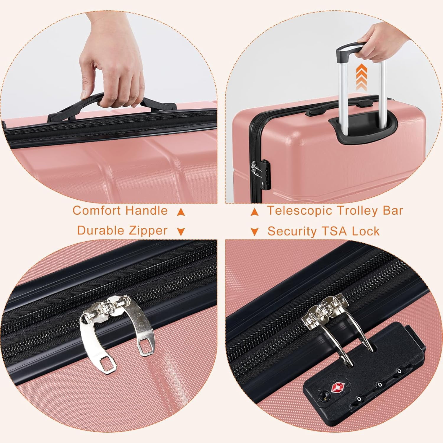 Nextay Carry on Luggage, Hardshell Lightweight Suitcase with Double Spinner Wheels and TSA Lock, 28 Inch