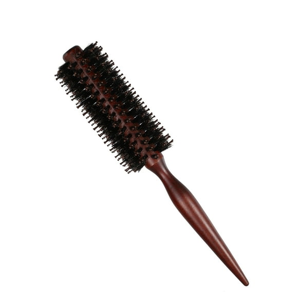 Vocoste Round Brush Hairstyle Wavy Styling Tool 1.77" Wood Brown Straight Hair Brush