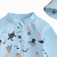 thumbnail image 4 of NIEWTR Baby Boys Kids Swimsuit Toddlers One Piece Zipper Swimwear with Hat Rash Guard Surfing Suit(A01-Blue,6-12 Months), 4 of 7
