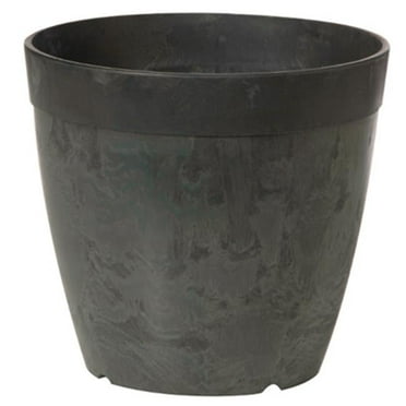 03088 8 in. Dolce Planter, Black, Round